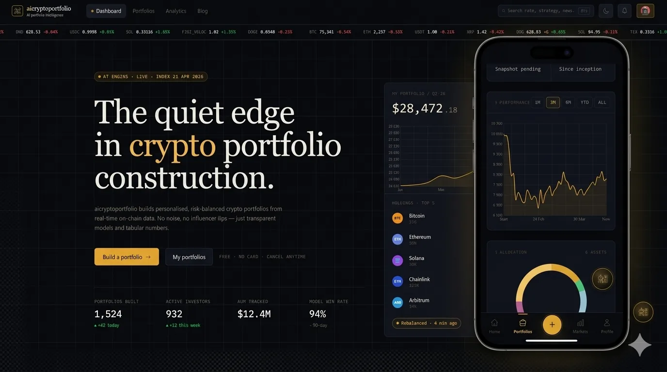 AI Crypto Portfolio — Quant-grade Allocation SaaS — screenshot 1